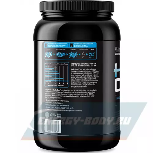  Ultimate Nutrition Hydro Cool Protein Isolate Ванильный крем, 1360 г