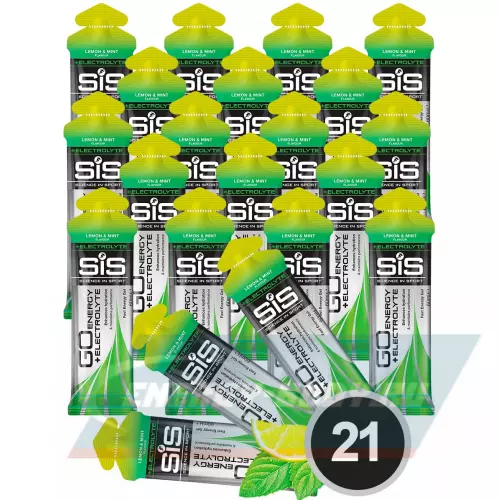 Энергетический гель SCIENCE IN SPORT (SiS) Go Energy + Electrolyte Gels Лимон-Мята, 21 x 60 мл + электролиты