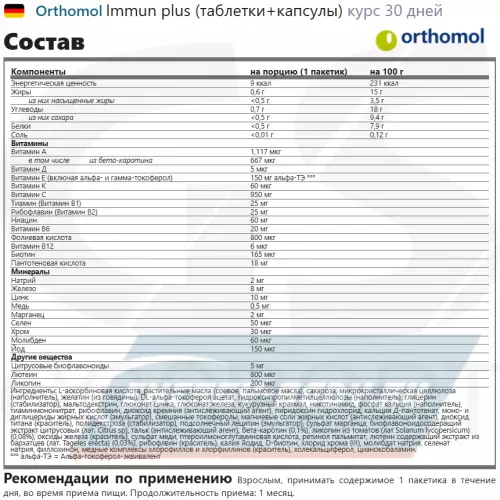  Orthomol Immun x3 (таблетки+капсулы) Нейтральный, курс 90 дней