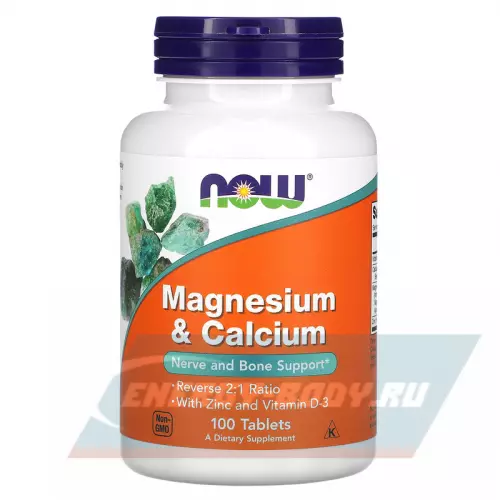 NOW FOODS Magnesium Calcium with Zinc and Vitamin D3 100 таблеток