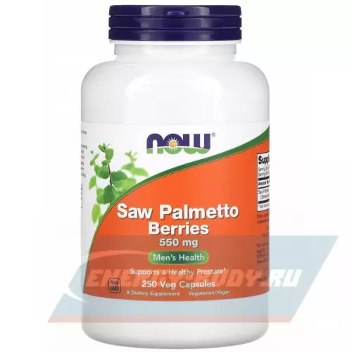  NOW FOODS Saw Palmetto Berries 550 mg 250 веган капсул