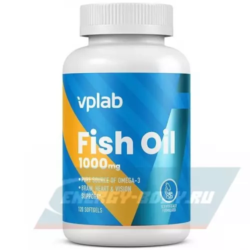 Omega 3 VP Laboratory Fish Oil, омега 3, витамины А, D, Е 120 капсул