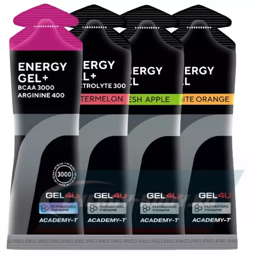 Энергетический гель GEL4U Energy Gel 4 вкуса, 4 х 60 г