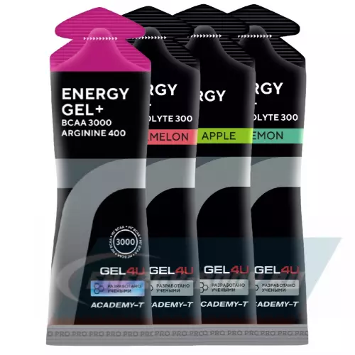 Энергетический гель GEL4U Energy Gel 4 вкуса, 4 х 60 г