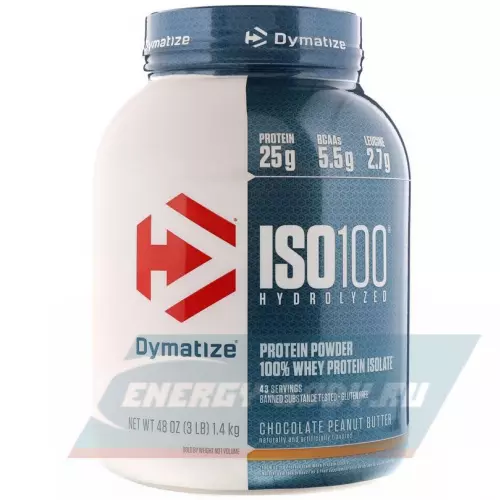  DYMATIZE Dymatize ISO100 Hydrolyzed Шоколадовое арахисовое масло, 1400 г