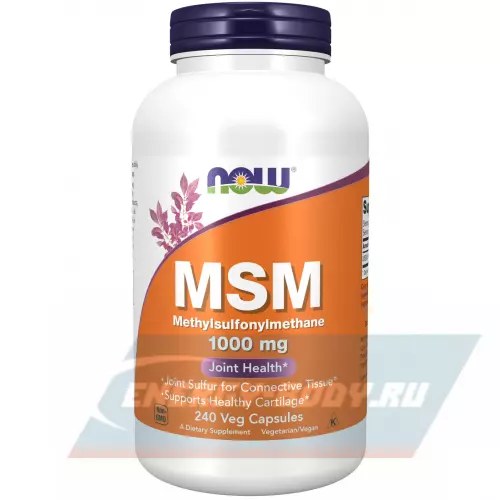 Суставы, связки NOW FOODS MSM 1000 mg - Метилсульфонилметан МСМ 240 веган капсул