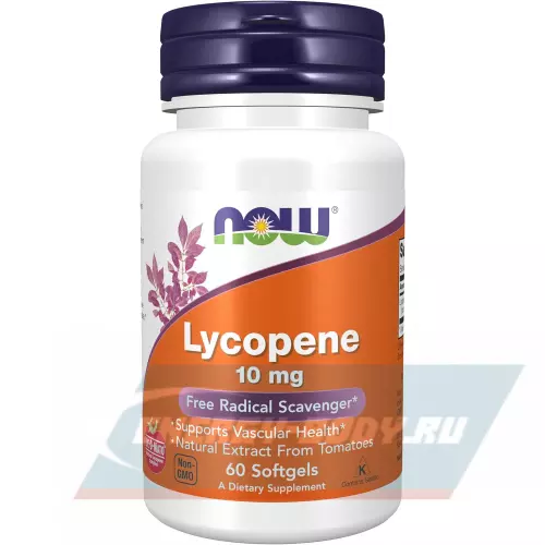  NOW FOODS Lycopene 10 mg with Natural Extract from Tomatoes 60 гелевые капсулы