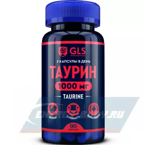 Аминокислотны GLS pharmaceuticals Таурин 1000 мг (L-Taurine) 90 капсул