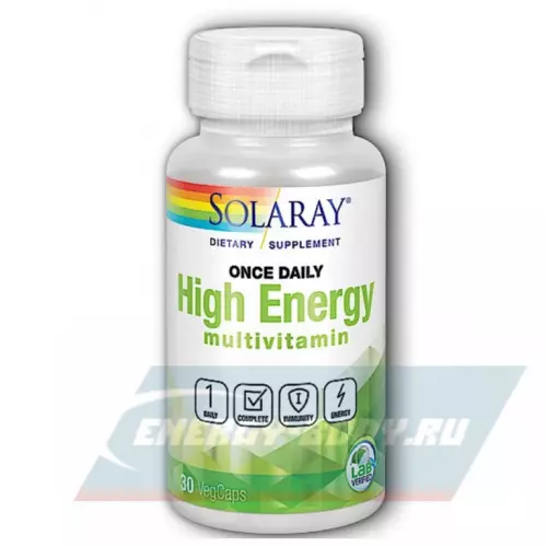  Solaray Once Daily High Energy Multi-Vita-Min 30 вегетарианских капсул