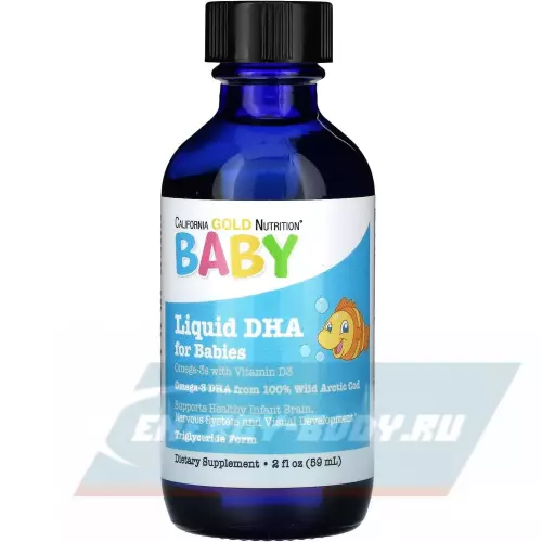 Omega 3 California Gold Nutrition Baby's DHA Omega-3 with Vitamin D3 59 мл