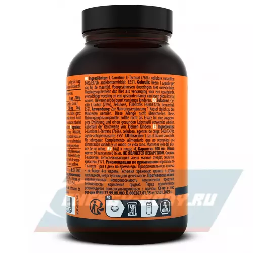 L-Карнитин QNT L-CARNITINE 500 MG Нейтральный, 60 капсул