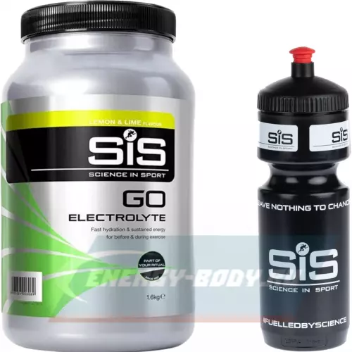  SCIENCE IN SPORT (SiS) GO Electrolyte + Бутылочка черная Лимон-лайм, 1 x 1600 г