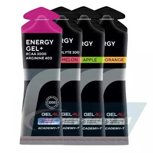 Энергетический гель GEL4U Energy Gel 4 вкуса, 4 х 60 г