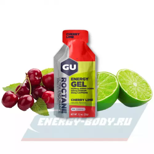 Энергетический гель GU ENERGY GU ROCTANE ENERGY GEL 35mg caffeine Вишня-Лайм, 1 стик x 32 г