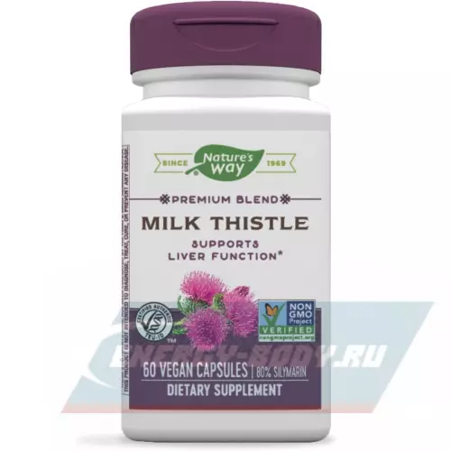  Nature-s Way Milk Thistle, Supports Liver Function 60 веган капсул