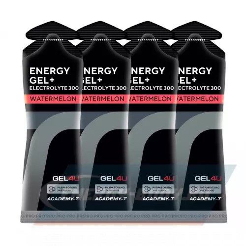 Энергетический гель GEL4U Energy Gel+electrolyte 300 Арбуз, 4 x 60 г