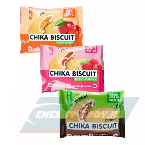 Батончик протеиновый Chikalab Бисквитное печенье Chika Biscuit Микс, 3 x 50 г