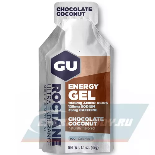 Энергетический гель GU ENERGY GU ROCTANE ENERGY GEL 35mg caffeine Шоколад-Кокос, 1 стик x 32 г