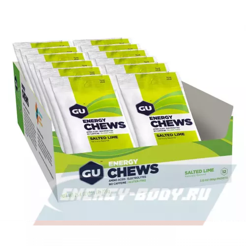 Энергетик GU ENERGY Мармеладки GU Energy Chews Соленый лайм, 12 x 8 конфет