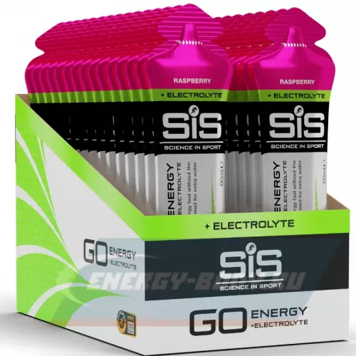 Энергетический гель SCIENCE IN SPORT (SiS) Go Energy + Electrolyte Gels Малина, 30 x 60 мл + электролиты