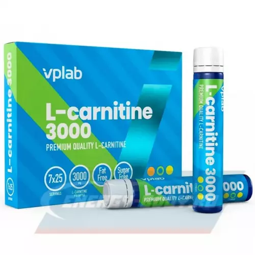 L-Карнитин VP Laboratory L-Сarnitine Liquid 3000 мг Цитрус, 7 ампул x 25мл