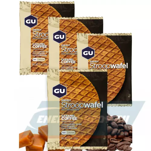 Батончик энергетический GU ENERGY GU ENERGY STROOPWAFEL 20mg caffeine Микс, 4 x 32 г