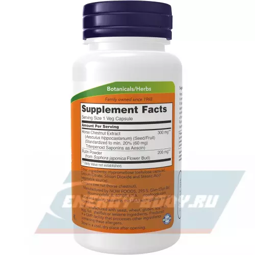  NOW FOODS Horse Chestnut Extract 300 mg 90 веган капсул