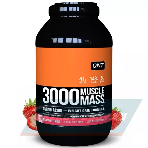 Гейнер QNT MUSCLE MASS 3000 Клубника, 4500 г