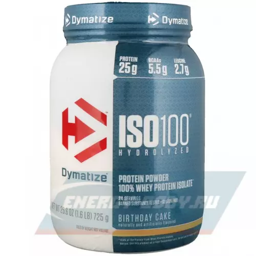  DYMATIZE Dymatize ISO100 Hydrolyzed Праздничный торт, 725 г