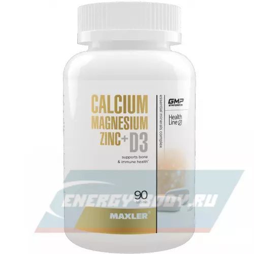  MAXLER Calcium Magnesium Zinc + D3 Нейтральный, 90 таблетки