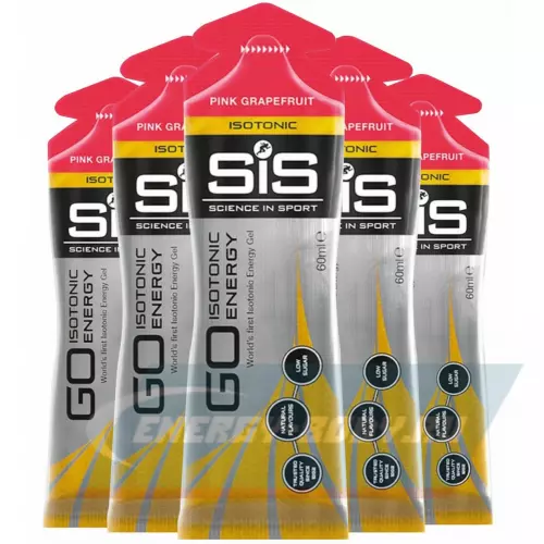 Энергетический гель SCIENCE IN SPORT (SiS) GO Isotonic Energy Gels Розовый грейпфрут, 5 x 60 мл