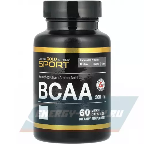 ВСАА California Gold Nutrition BCAA 500 mg AjiPure 60 веган капсул