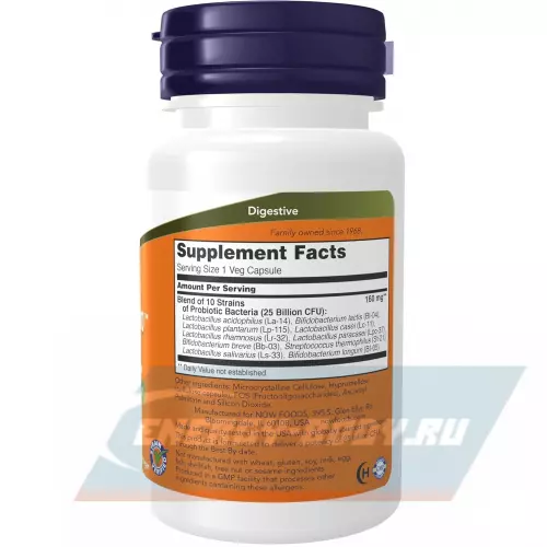  NOW FOODS Probiotic-10 25 Billion 50 веган капсул