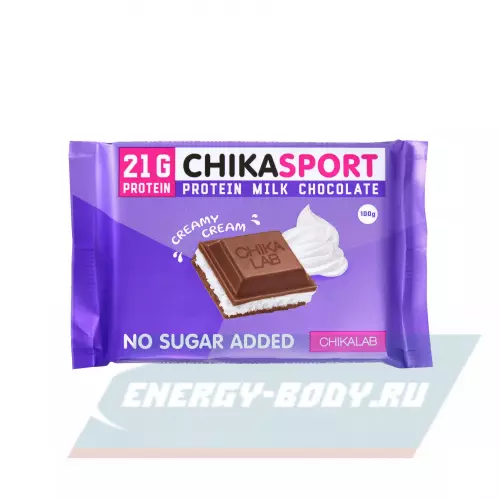 Батончик энергетический Chikalab Молочный шоколад Chika sport Сливочная начинка, 100 г