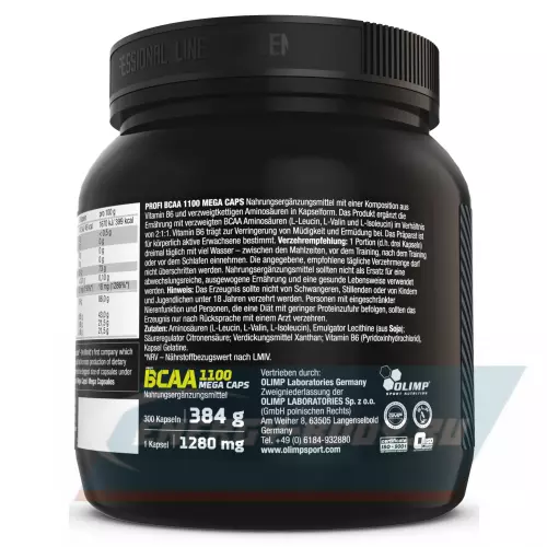 ВСАА OLIMP BCAA MEGA CAPS 1100 2:1:1 Нейтральный, 300 капсул