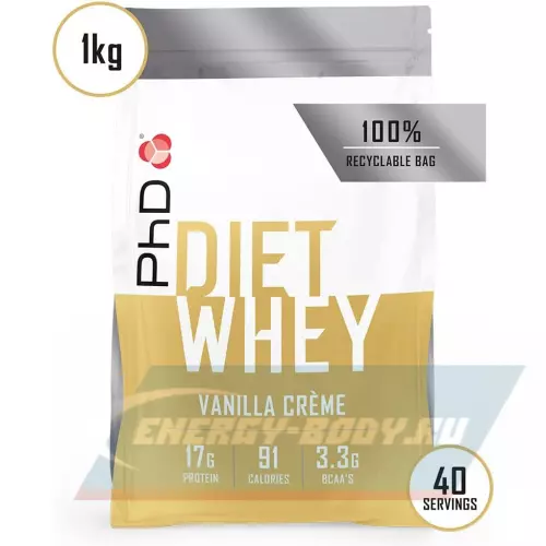  PhD Nutrition Diet Whey Protein Ванильный крем, 1000 г