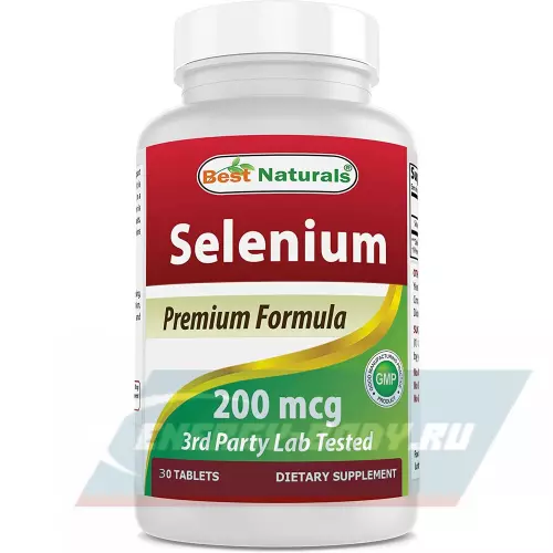 Минералы BestNaturals Selenium 200 mcg 30 капсул