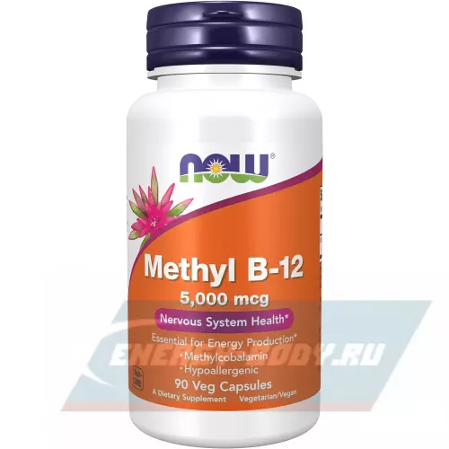  NOW FOODS Methyl B-12 5000 mcg Methylcobalamin 90 вегетарианские капсулы