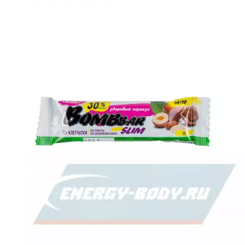 Батончик протеиновый Bombbar Protein Bar Slim Фундук-арахис, 35 г