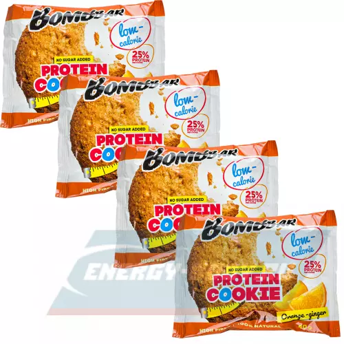 Батончик протеиновый Bombbar Protein cookie Апельсин - Имбирь, 4 x 40 г