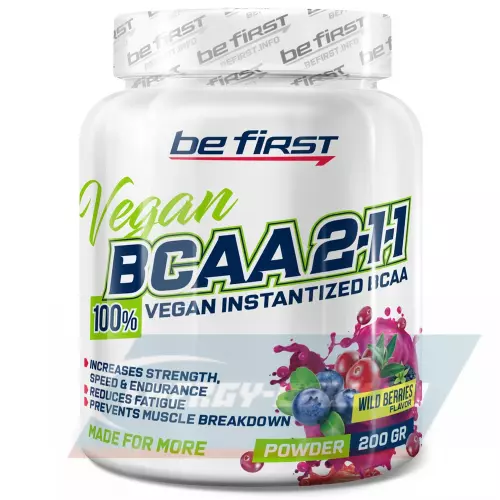 ВСАА Be First BCAA 2:1:1 Vegan powder Лесные ягоды, 200 г