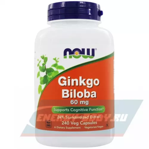  NOW FOODS Ginkgo Biloba – Гинкго Билоба 60 мг 240 веган капсул