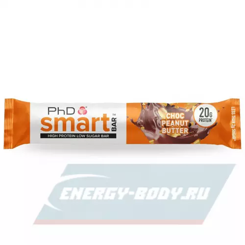 Протеиновые батончики PhD Nutrition Smart Bar 64 г, Шоколад - Арахисовое масло