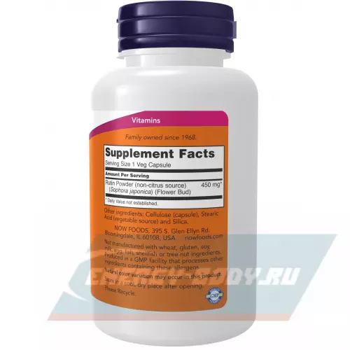  NOW FOODS Rutin 450 mg 100 веган капсул