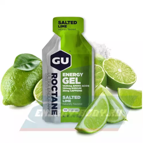 Энергетический гель GU ENERGY GU ROCTANE ENERGY GEL caffeine Соленый лайм, 1 стик x 32 г