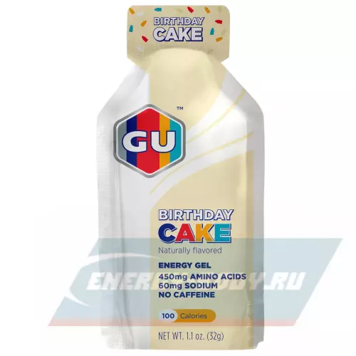 Энергетический гель GU ENERGY GU ORIGINAL ENERGY GEL no caffeine Праздничный торт, 1 стик x 32 г