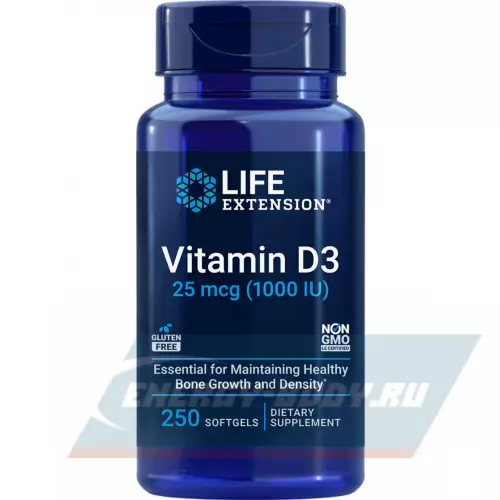  Life Extension Vitamin D3 25 mcg (1000 IU) 250 капсул