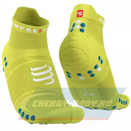  Compressport Носки V4 Run Low Primerose/Fjord Blue T1