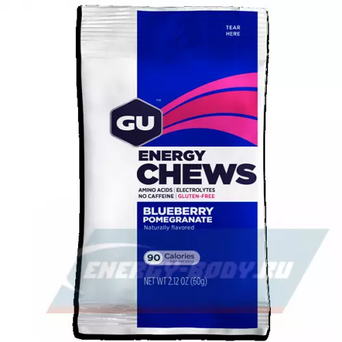 Энергетик GU ENERGY Мармеладки GU Energy Chews Черника-Гранат, 6 x 8 конфет