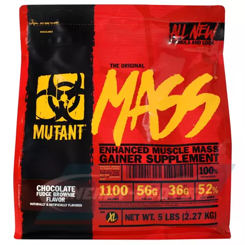 Гейнер Mutant Mutant Mass Брауни с шоколадной помадкой, 2270 г